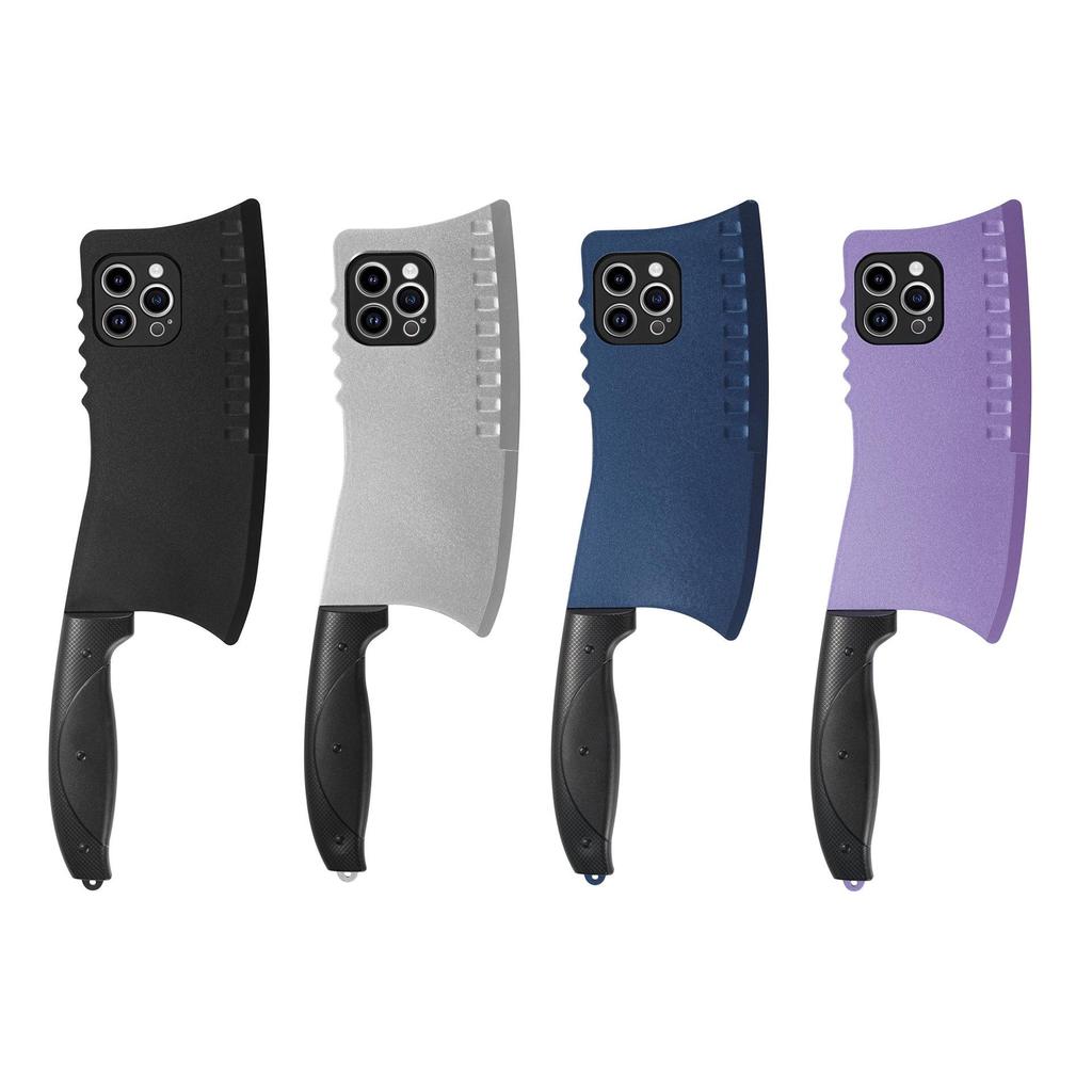 Creative Purple Kitchen Knife Design Soft Case for iPhone 17 Pro Max/16/15