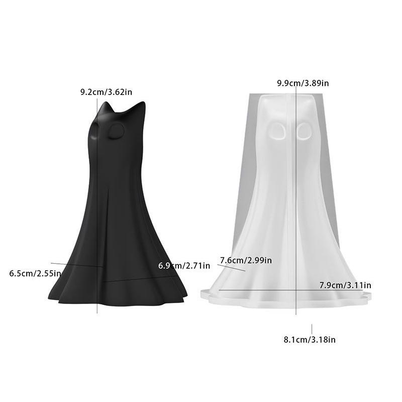 

1 шт. смола милые и формы для свечей форма для фигурки на Хэллоуин жуткий декор призрак кошка вечеринки гипс сделай сам силикон 2 стиля