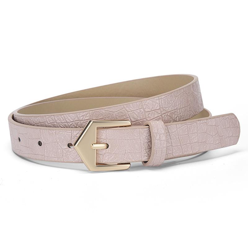 Women's Fashion Belt Crocodile Pattern Pin Buckle PU Leather Minimalist Waistband for Jeans