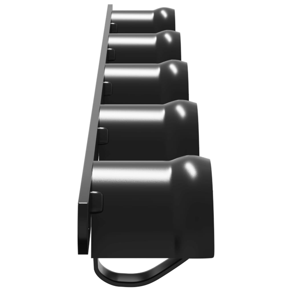 vidaXL Trensenhalter für 5 Trensen mit 5 Haken Schwarz Eisen
