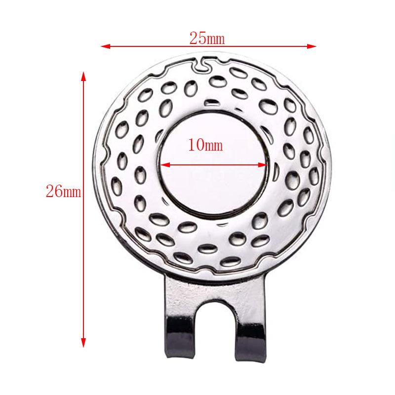 Silberner Golfhut-Clip mit magnetischem 25-mm-Rundkugel-Marker - Heißer Verkauf!
