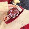 Year of the Horse Red Nylon Watch Band for Apple S11, Magnetic Buckle, Cute Design, Compatible with Series 10/9/8/7