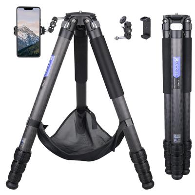 ARTCISE Lehký uhlíkový stativ 40mm trubka Kompaktní cestovní kamera z uhlíkových vláken Videostativ Zámek se čtyřmi maticemi Typ Magic Smartphone Clip a Stone Bag