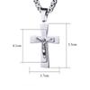 Jesus Stainless Steel Cross Pendant Necklace Men Link Chain Charm Necklace Cool Boys Orthodox Pendant Necklace Jewelry Gift