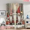 Set Of 2 Flat Printing Popular Christmas Curtains Gnomes Winter Snow Forest Digital Printed Polyester Drapes Spring Use Curtain