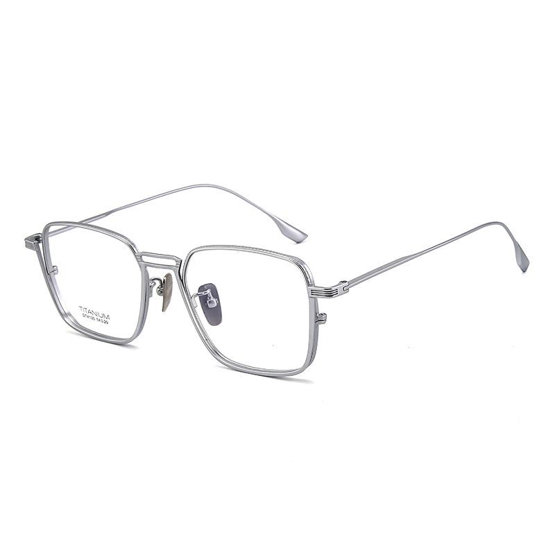 

США люксовый бренд дизайнер титановые ретро очки мужские очки толстые края деловой анти синий свет оправа NO Lens