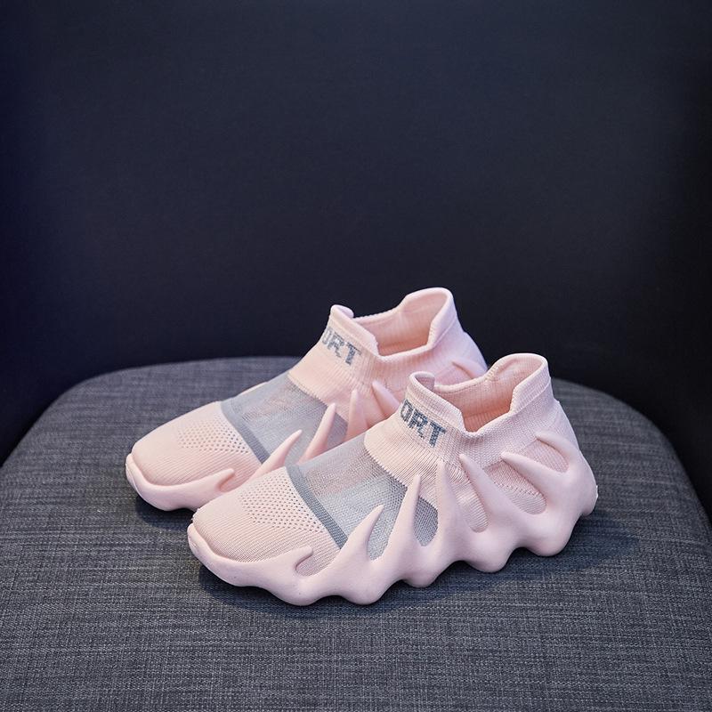 ins mesh breathable socks shoes women's 2025 summer new Korean version flying woven Xiaolongbao running casual shoes 450-11