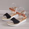 Sandals Women's 2025 Summer New Roman Style Wedge Heels Platform Shoes Women's High-heeled Women's Breathable Shoes
