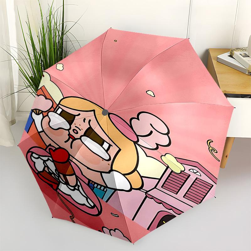 1pc cartoon characterOpen/Close Umbrella-Windproof, Compact Travel Umbrella, Sturdy 8-Rib Shaft1103