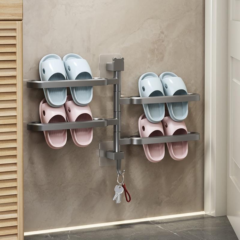 Multipurpose Towel Shelf Without Drilling Setups Decoration for Bathrooms Kitchens and Balconies Storage Solution