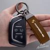 Wildleder Auto Styling Schlüsselanhänger Anhänger Anti-Verlust Schlüsselanhänger Anhänger Geschenk für Porsche 911 718 Cayenne Cayman Panamera Macan Taycan Boxster