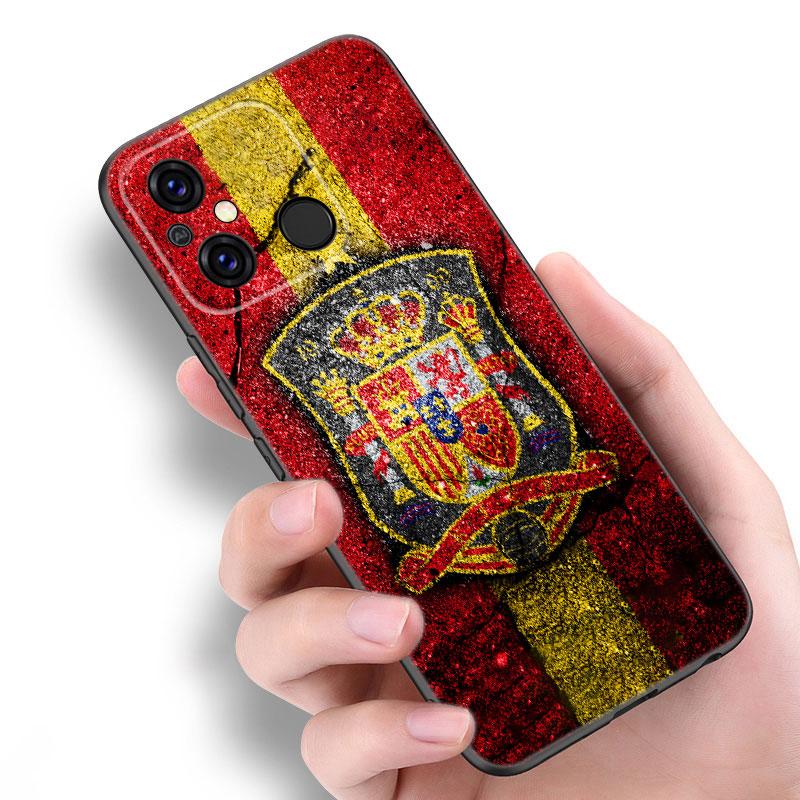 

Черный чехол для телефона с испанским флагом для Xiaomi Redmi 11 Prime 11A 12C 13C A1 A2 Plus 12 4G 10 5G 8A 9A 10A 9C 10C 9i 12R Note 9T Redmi 10A