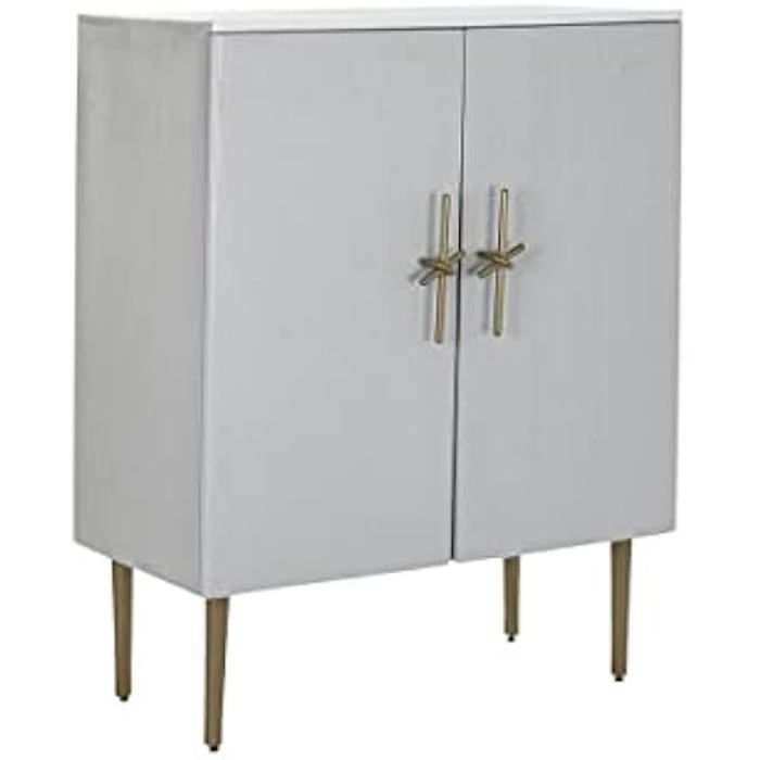 Meuble D'appoint - DKD HOME DECOR - Standard - Blanc Et Doré - Fer Et Bois - 85x45x110 Cm