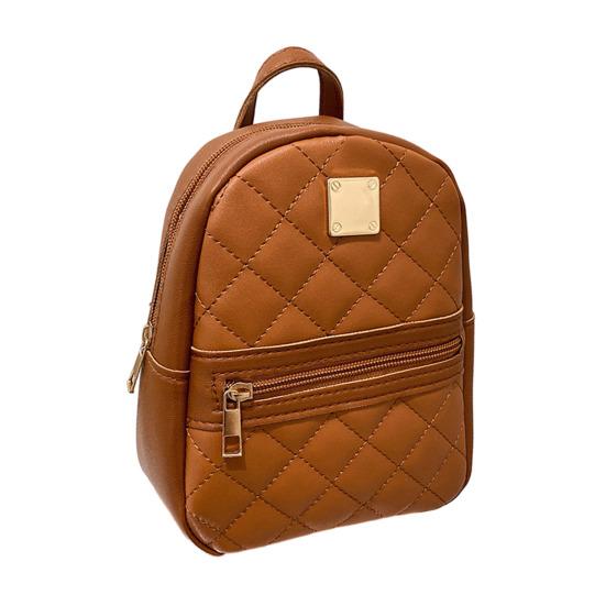 Женский стеганый рюкзак-кошелек Водонепроницаемый дорожный рюкзак для повседневного использования Конвертируемая сумка-слинг Сумка кроссбоди для поездок на работу, прогулок по улице, ежедневных дел коричневый