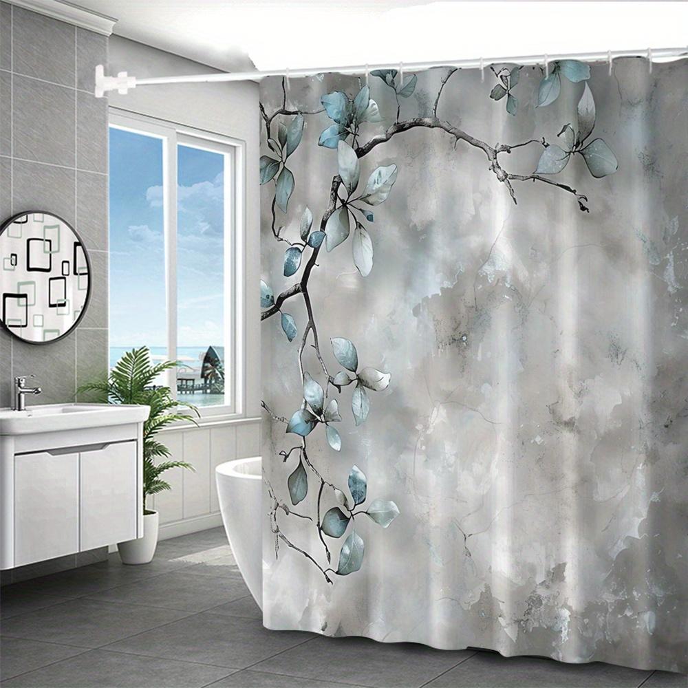 

Цветочная водонепроницаемая шторка для душа, Водонепроницаемая шторка для душа, Элегантный цветочный узор, Прочный декор для ванной комнаты, С крючками 90X180cm