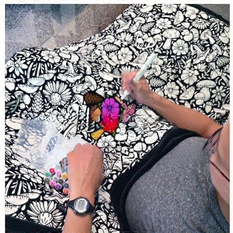 DIY Coloring Blanket with 24 Colors Fabric Markers - 39*25*4cm Fuzzy Throw Blanket for Creative Customization & Stress Relief, Christmas Gift 2025