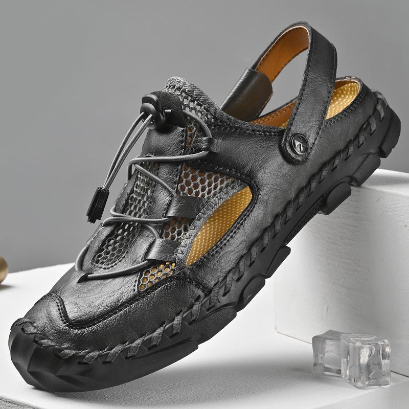 Fashion Fashionable Summer Large Size Hollow Breathable Beach Sandals Trendy Jacket Casual Online Shoes Men's Slippers Rubber Sole