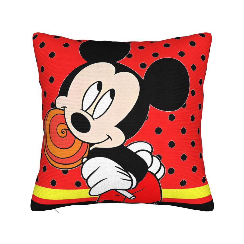 Federa per Cuscino Quadrata Cartone Animato Mickey Minnie Cuscino Decorativo in Poliestere, Federa per Cuscino alla Moda