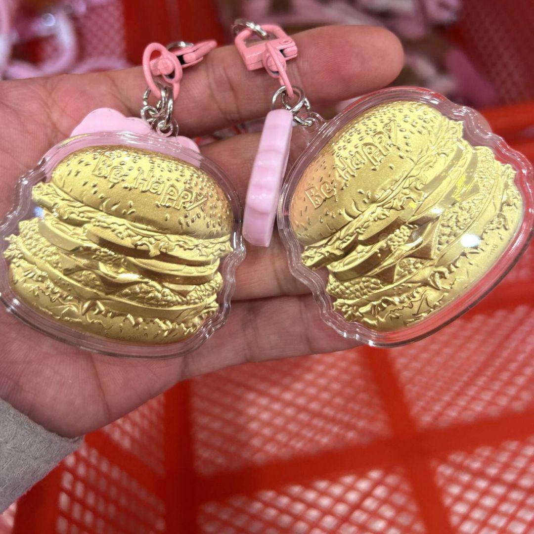 Gold-Plated Bouquet Bear Keychain - Qixi Festival Gift