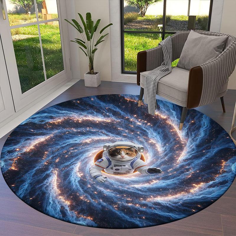 Black hole Round Area Rug,Carpet Rug for Living Room Bedroom Sofa Playroom Decor,Non slip Floor Mat
