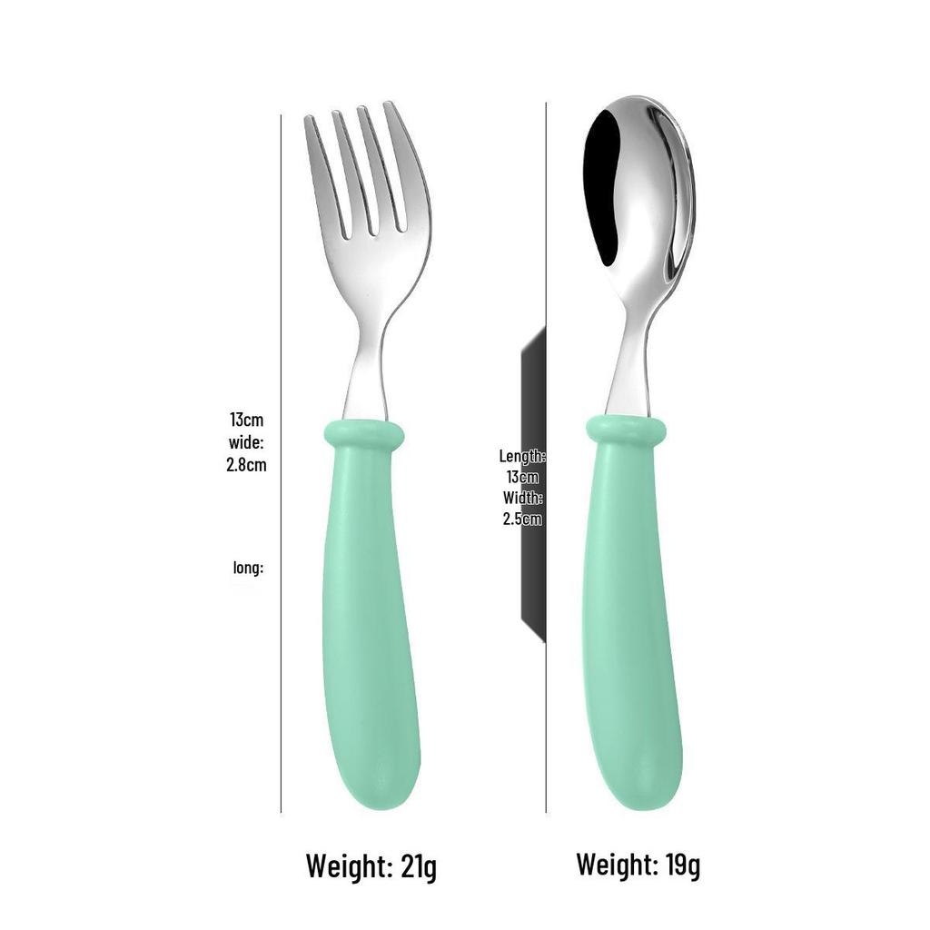 304 Stainless Steel Children's Cutlery Set - Spoon & Fork 3-Piece for Outings