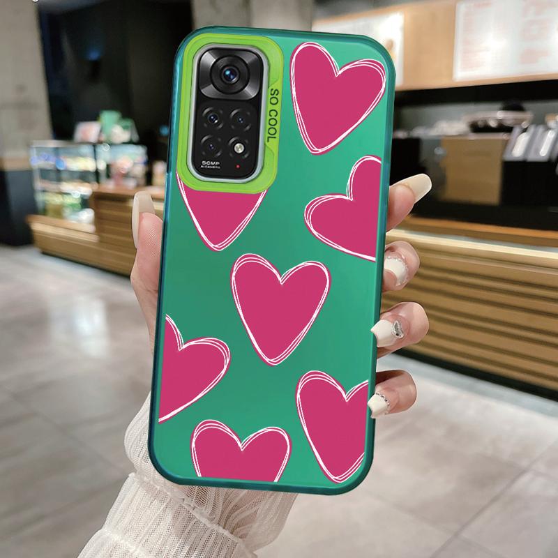For Redmi Note 11 11S 14 13 Note14 Note13 Pro 5G 4G Case Shockproof TPU Soft Bumper Hard Back Cover Love Heart Aircraft Fundas