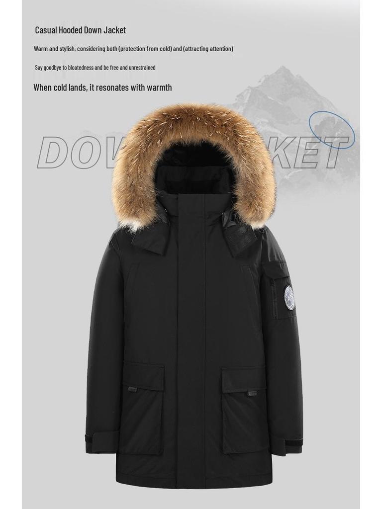 Modische Marke Herren Winter Weiße Daunenjacke mit Kapuze: Kurze, dicke, warme Jugend-Oberbekleidung für Paare 2025