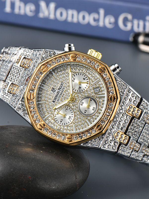 

Men s Luxury Watch Fashion Metal Strap Watch with Crystal Embellishments