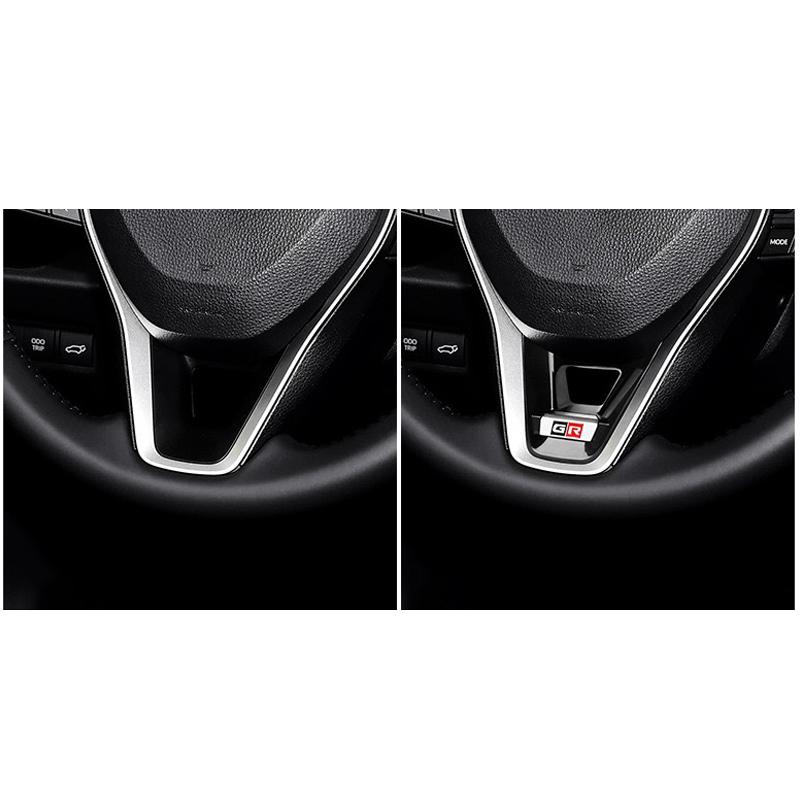 Auto Innendekoration Lenkrad Blende Pailletten Abdeckung Untere Zierleiste Aufkleber ABS Passend Für Toyota GR Corolla 2019-2021 RAV4 2020