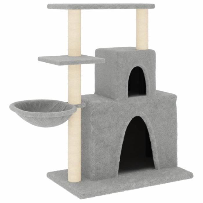 VidaXL Cat Tree with Sisal Scratching Posts Light Grey 83 Cm 171766