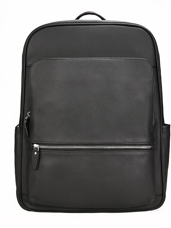 

High-Quality Black Leather Laptop Backpack - Vegetable-Tanned Top-Grain Cowhide, Large Capacity, Ideal for Business Commuting чорний