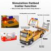 Simulation Alloy Truck Model 1/32 Die-cast Flatbed Trailer Truck with Sound and Light Detachable Engineering Vehicle Tractor Toy Boy Children Gift