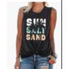 Women's Summer Sleeveless Tank Top, Colorful Pineapple Sunglasses Print Loose Casual Vacation Beach Vest T-shirt