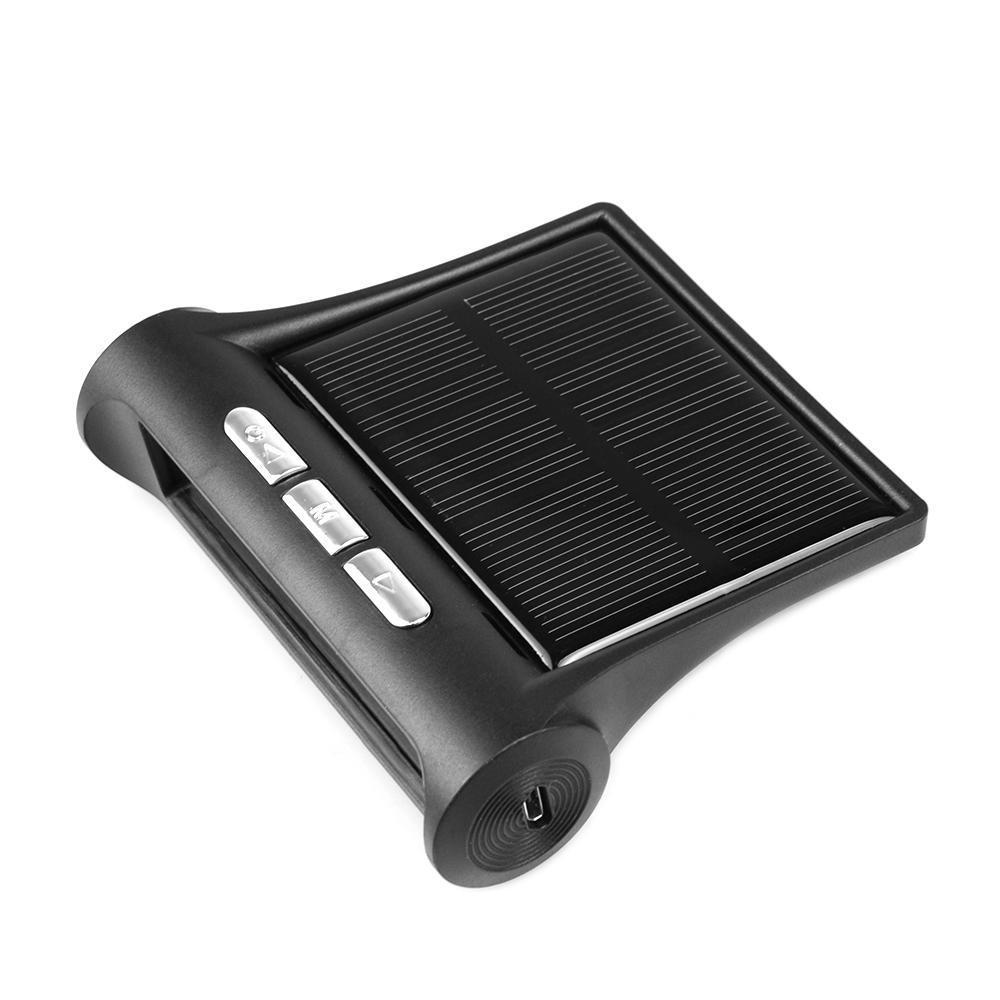 Original Solar Power USB TPMS Car Tire Pressure Monitoring System LCD 4 External / Internal Sensors for SUV Temperature Warning