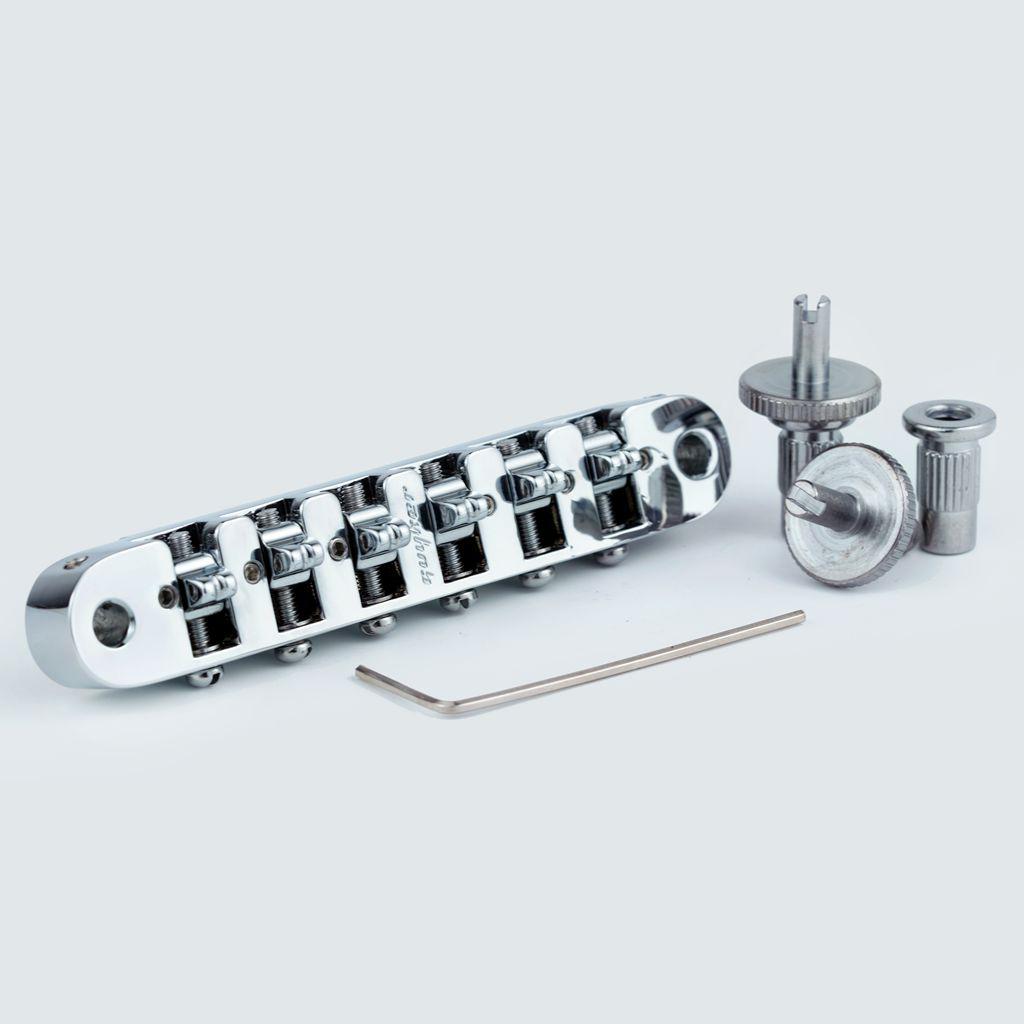 Guyker Állítható görgős Tune-O-Matic rögzítő húrláb kis csavarokkal elektromos gitárokhoz Gm010 gray