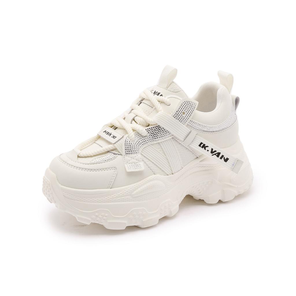 Leather platform dad shoes spring new small casual sports shoes