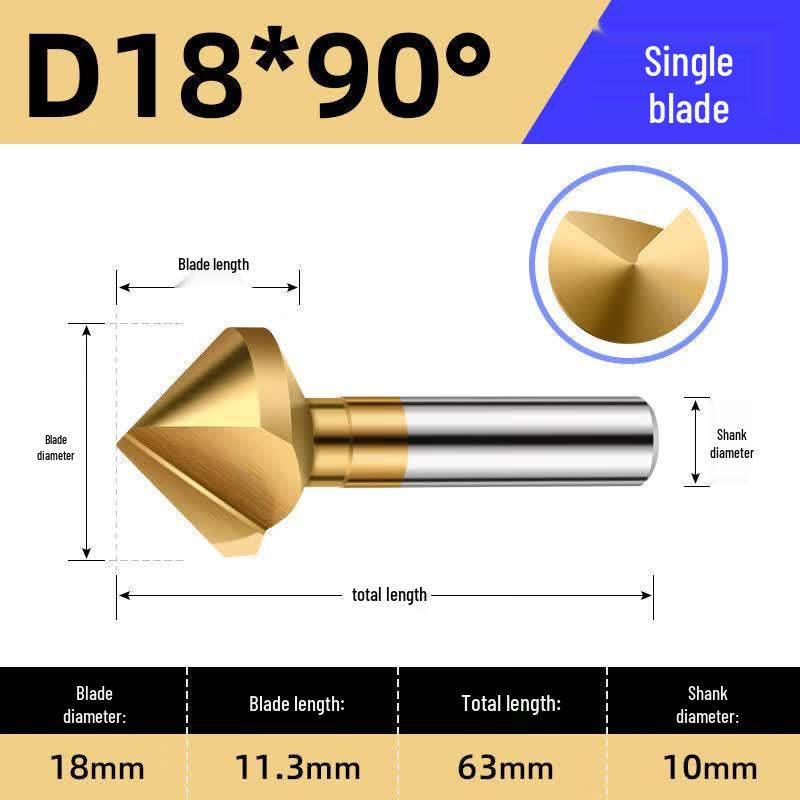 

Jun Ding Ying 90° Single Flute Countersink & Deburring Tool