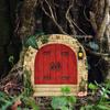 Elf Fairy Door Miniature Garden House Decor Tree Doors Miniature Yard Art Wooden Sculptures Mini Home Garden Doors Ornaments
