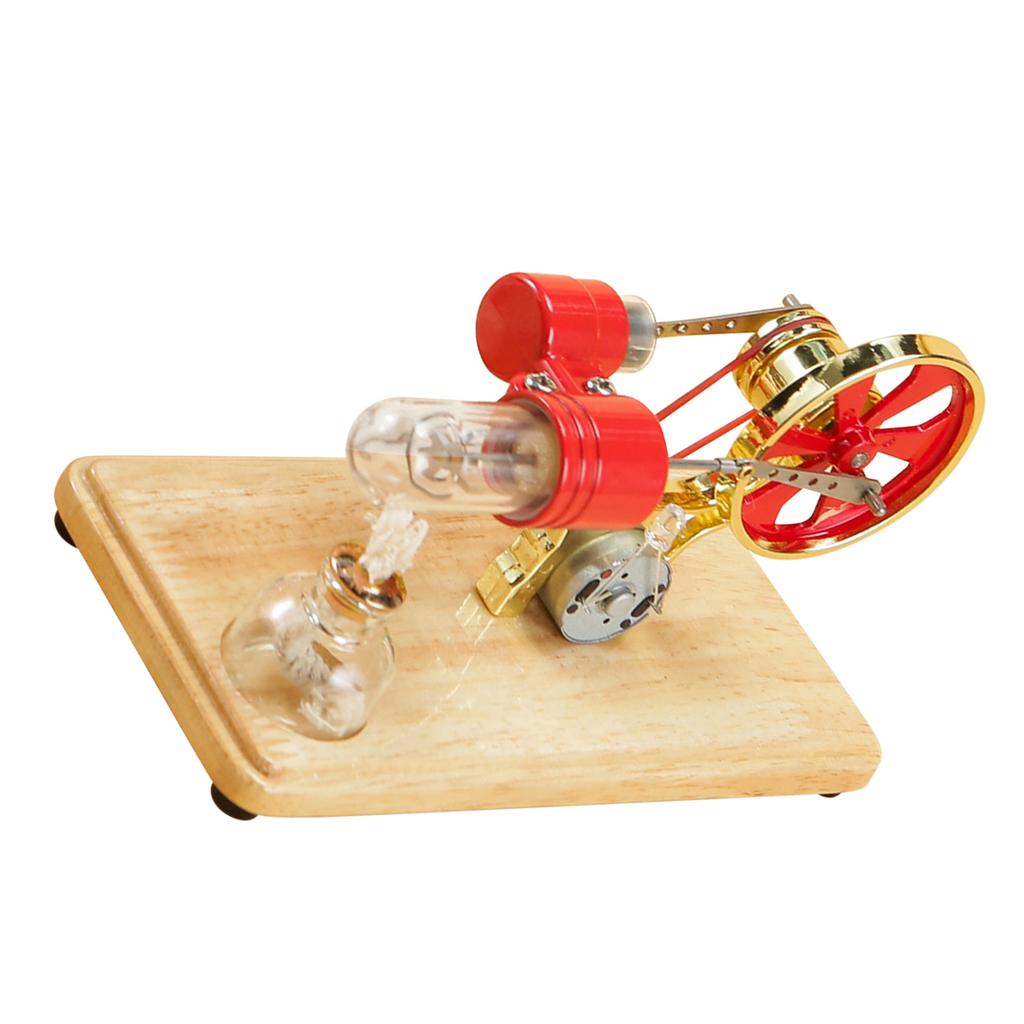 Mini Hot Air Stirling Engine Motor Model Colorful LED Electricity Power Generator Educational Science Kit for Kids