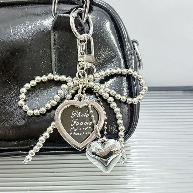 Bag Charm 1Pcs Bag Charm Pendant With Ribbon Pearl Tulip Jewelry For Women Key Chains DIY Decoration