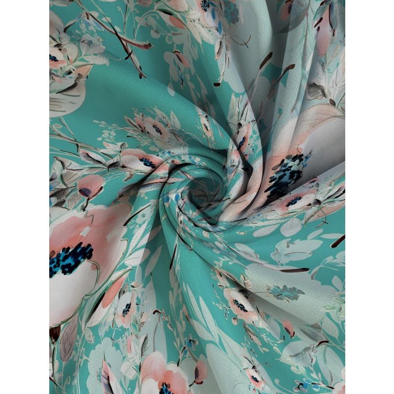 Women's plus size spring floral loose long-sleeved top with pockets