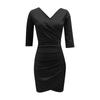 Women's Stylish Seven-point Sleeve V-neck  Dinner Party Dress