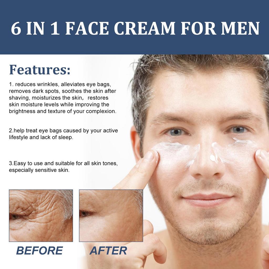 East Moon Men's Face Cream 50ml - Reduces Fine Lines Wrinkles Anti-aging Face Cream Firms Skin Hydrating Facial Moisturizer for Facial Care