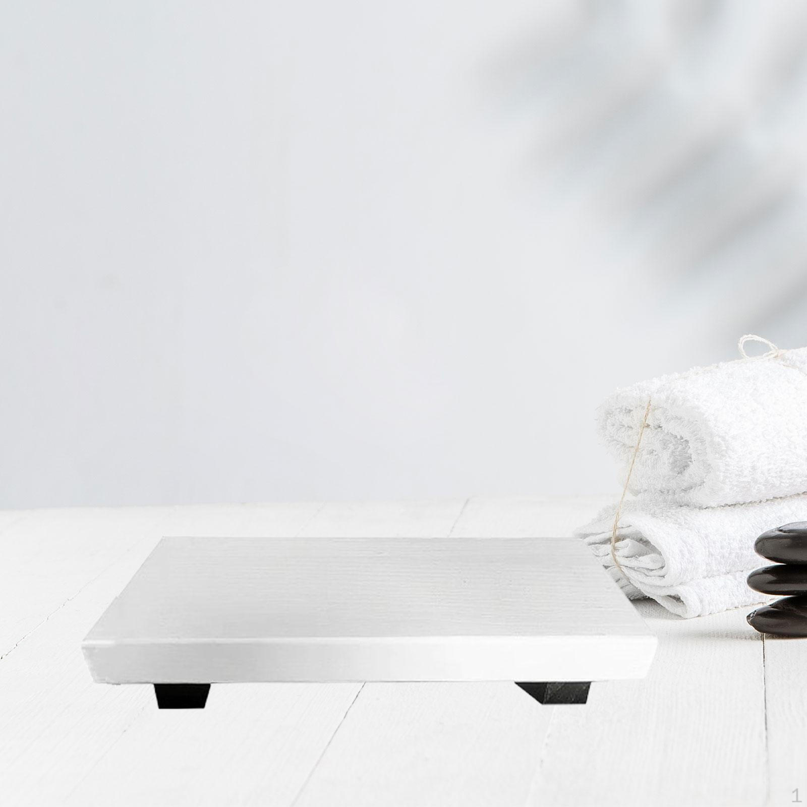 Деревянный стенд-подставка для ванной комнаты портативный декор практичный модный поднос для столешницы белый 1189₽