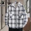 Men's 2026 Spring Casual Loose Long-Sleeve Double Pocket Plaid Shirt