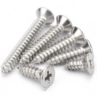 304 Stainless Steel Cross Recessed Countersunk Flat Head Tapping Screws for Wood Self-tapping Phillips Furniture Screw Fasteners