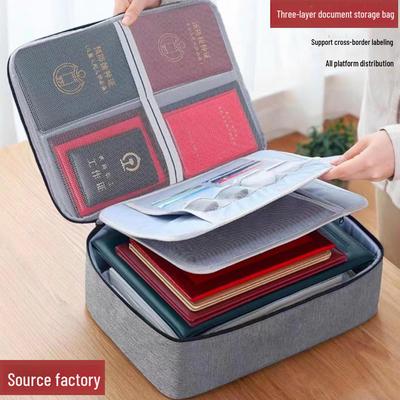 "Large Capacity Oxford Cloth Document & Passport Storage Bag"
