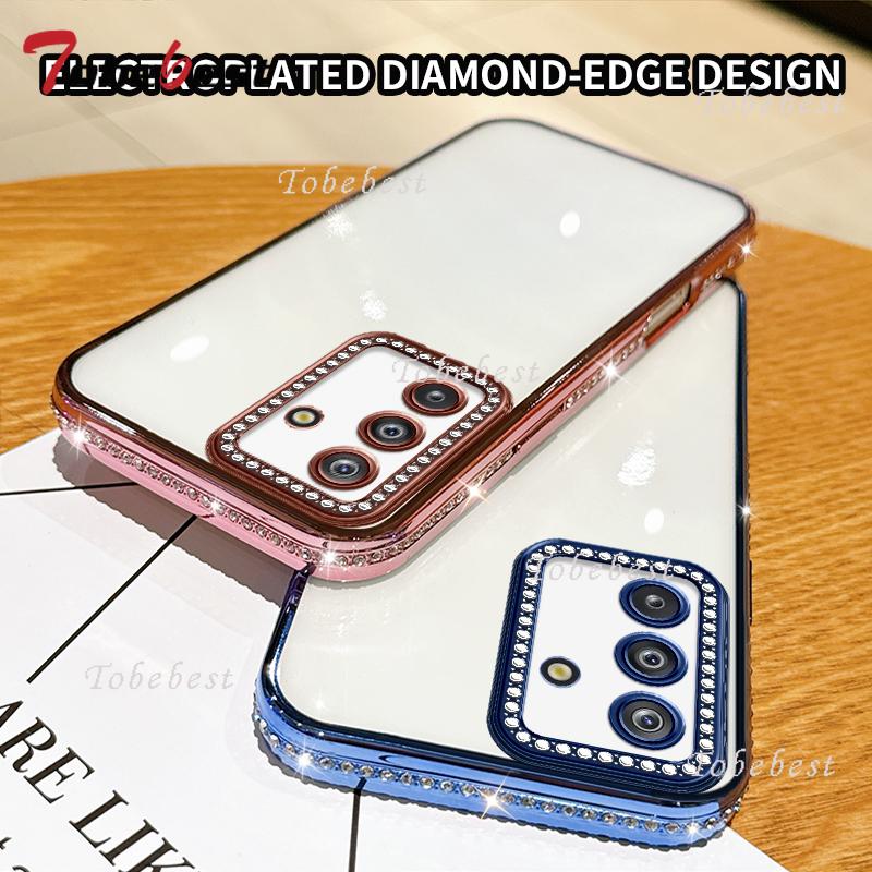 Funda de Silicona Transparente con Chapado de Diamante Para Samsung Galaxy A17 A16 A26 A36 A56 A06 A15 A25 A35 A55 A14 A24 A34 A54 A05 Cubierta