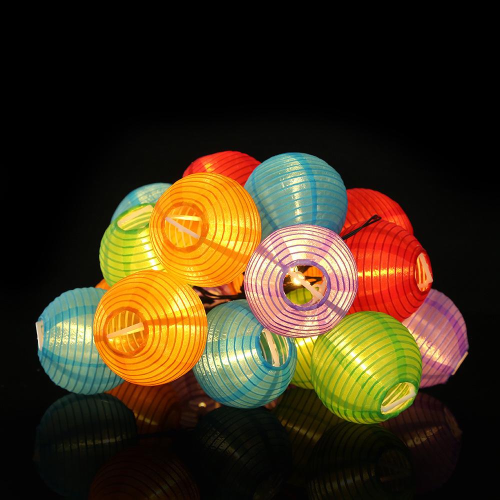 LED Nylon Lantern String Outdoor Garden Park Courtyard Terrace Solar Decorative Light