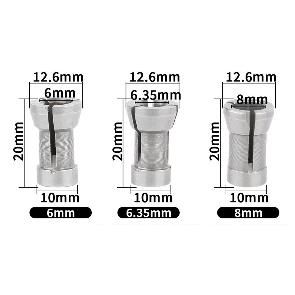 3pcs Alloy Steel Collet Chuck Rod Extensions for Router Bits Designed for Molding Machines with 6 6 35 8mm Bit Compatibility